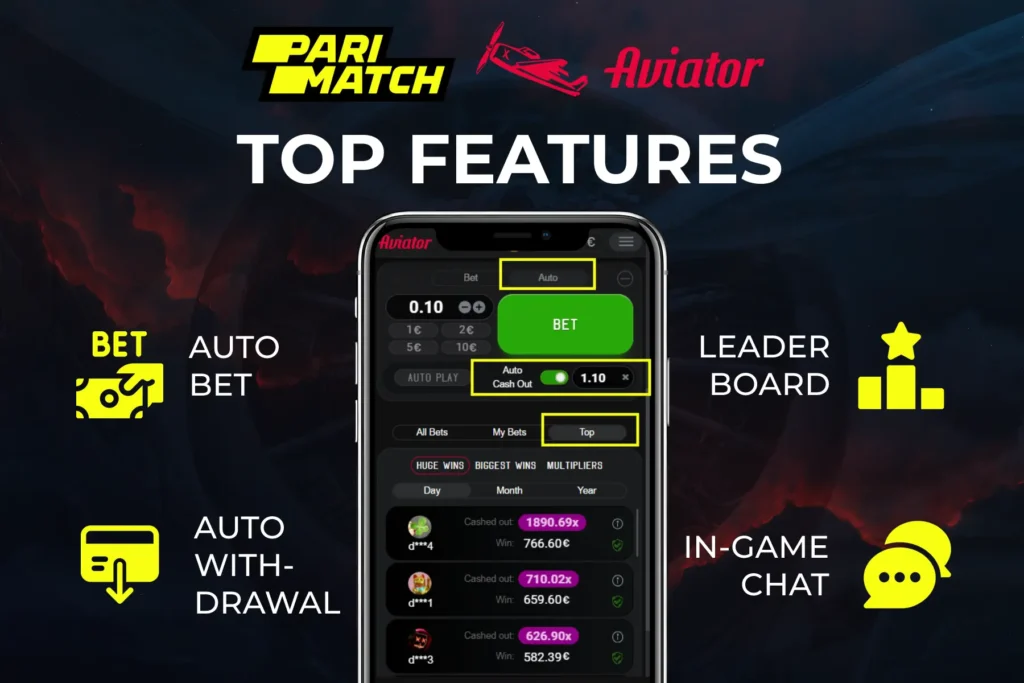 Features of the Aviator game at Parimatch